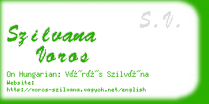 szilvana voros business card